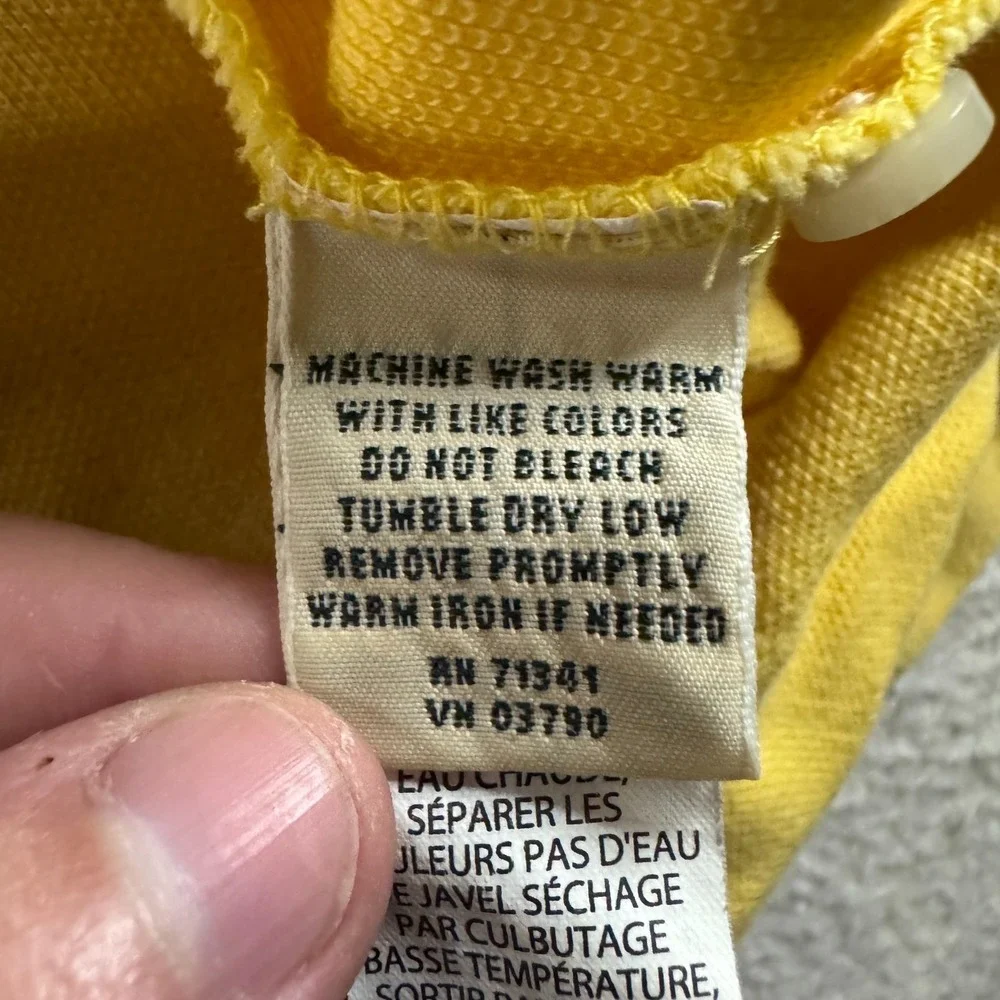 LL Bean Polo Shirt Mens Medium Yellow Good Cotton Pique Short Sleeve 233437